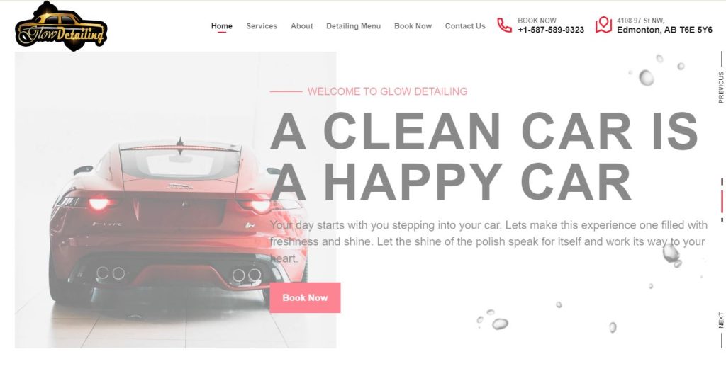 Glow Detailing Website