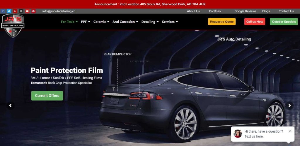 JR'S Auto Detailing/ Edmonton's Best PPF / 9H Ceramic & Graphene Coating Website
