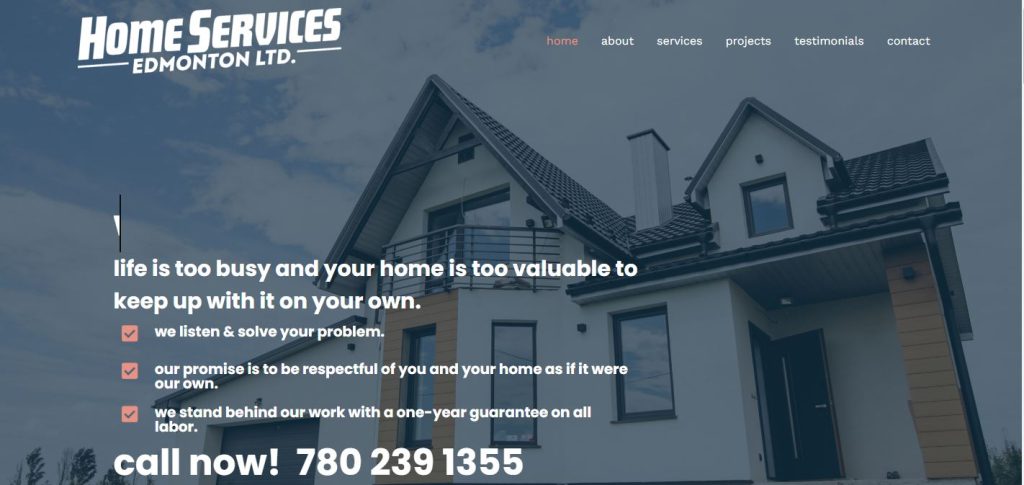 Home Services Edmonton Ltd. Website