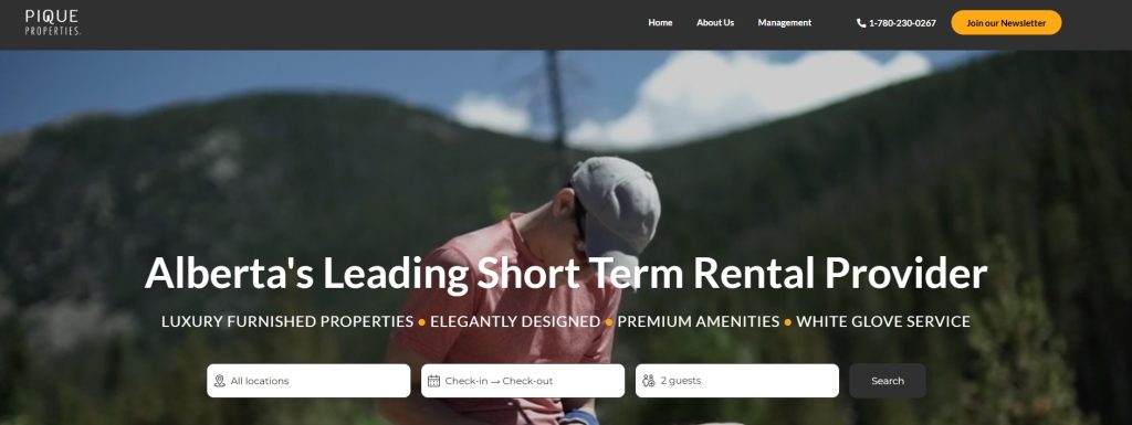 Pique Properties Edmonton Website